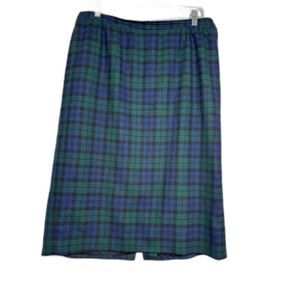 Pendleton Skirt Women's size 14W Wool Tartan Plaid Midi Knee Length Work Holiday